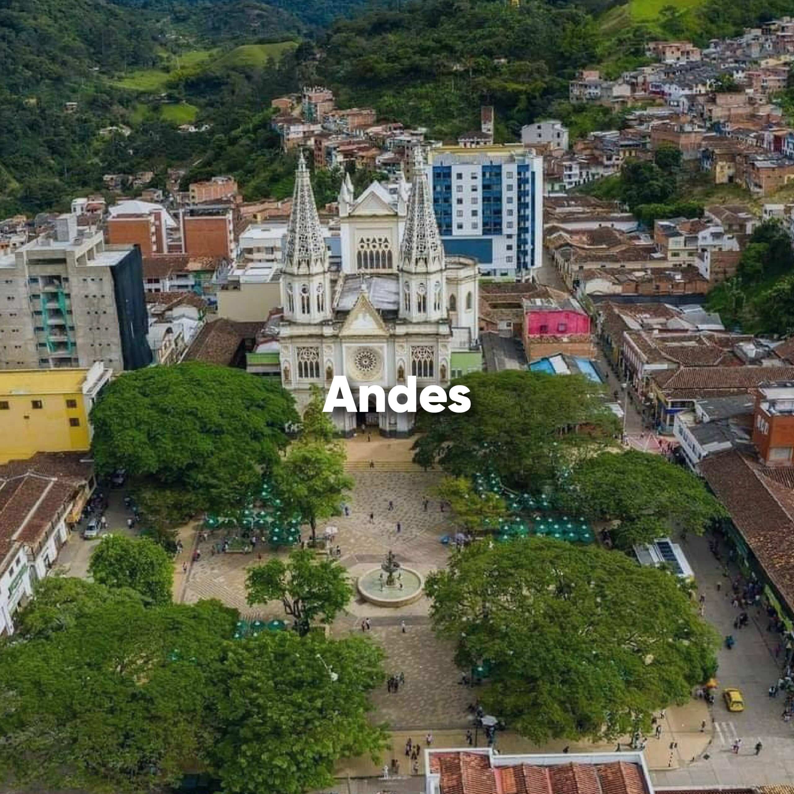 Pueblo de Andes en Antioquia, productor de café y cacao.