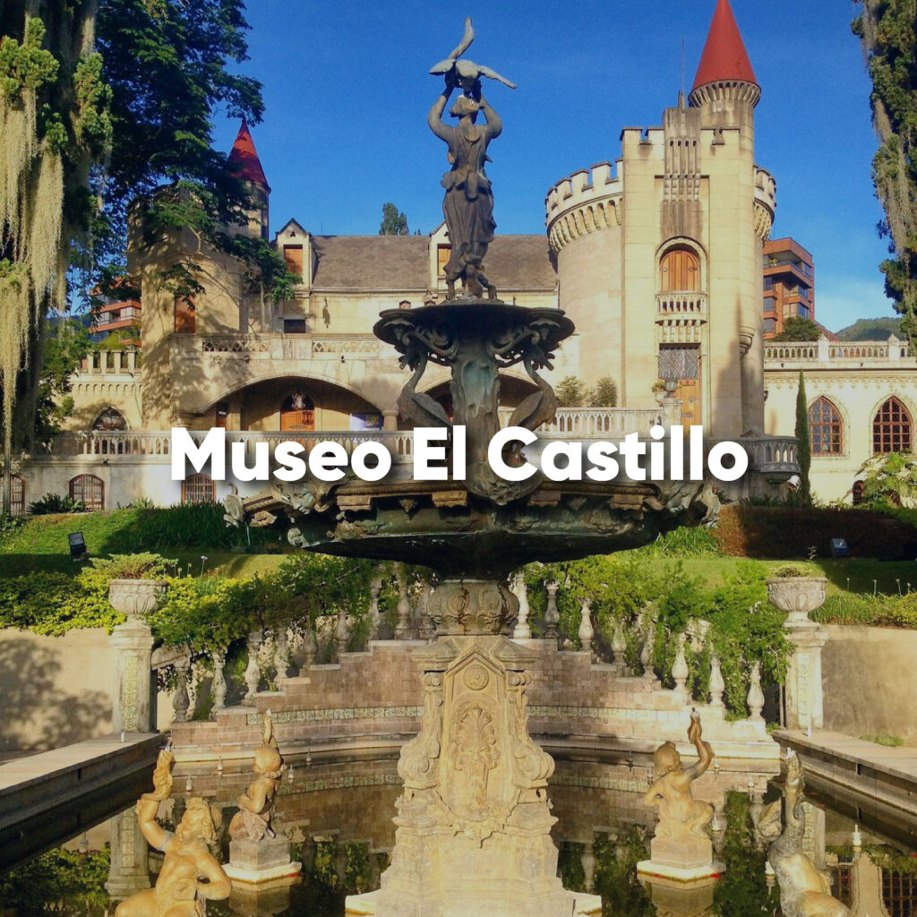 Museo El Castillo en Medellín con jardines y arquitectura estilo europeo.